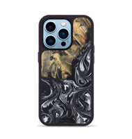 iPhone 14 Pro Wood Phone Case - Cissy (Black & White, 728870)