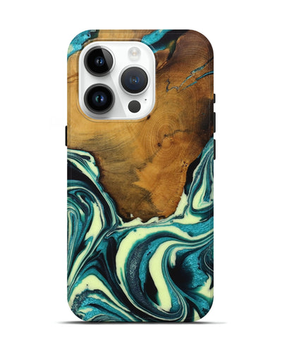 iPhone 15 Pro Wood Live Edge Phone Case - Barnard (Green, 728888)