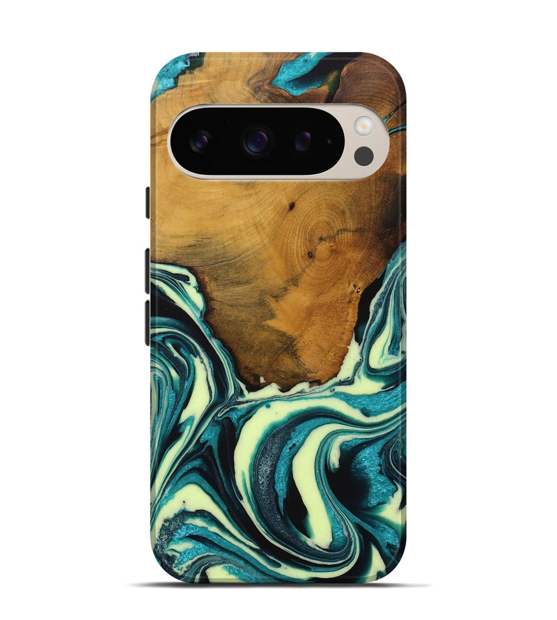 Pixel 9 Wood Live Edge Phone Case - Barnard (Green, 728888)