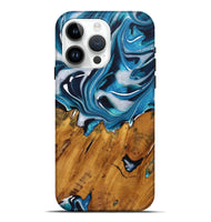 iPhone 15 Pro Max Wood Live Edge Phone Case - Lawton (Blue, 728890)