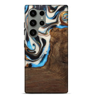 Galaxy S24 Ultra Wood Live Edge Phone Case - Lalla (Teal & Gold, 728978)