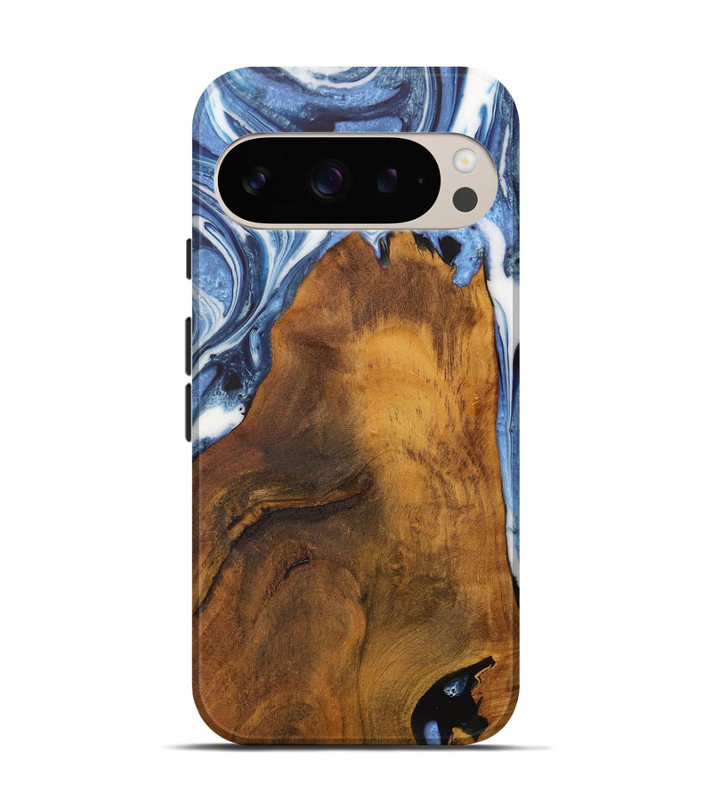 Pixel 9 Wood Live Edge Phone Case - Makayla (Blue, 728986)