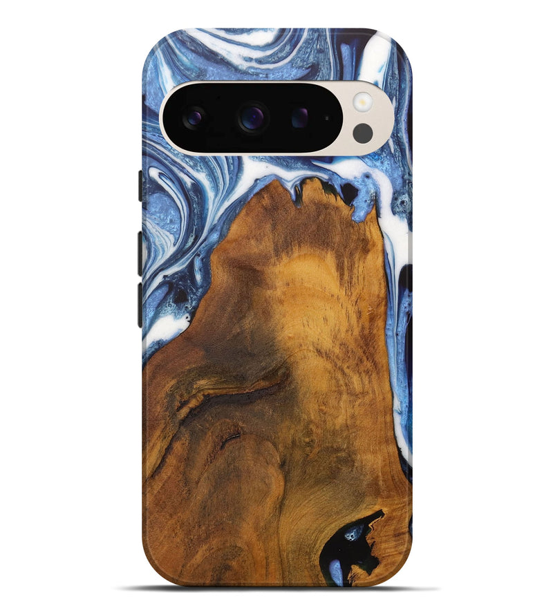 Pixel 9 Pro XL Wood Live Edge Phone Case - Makayla (Blue, 728986)