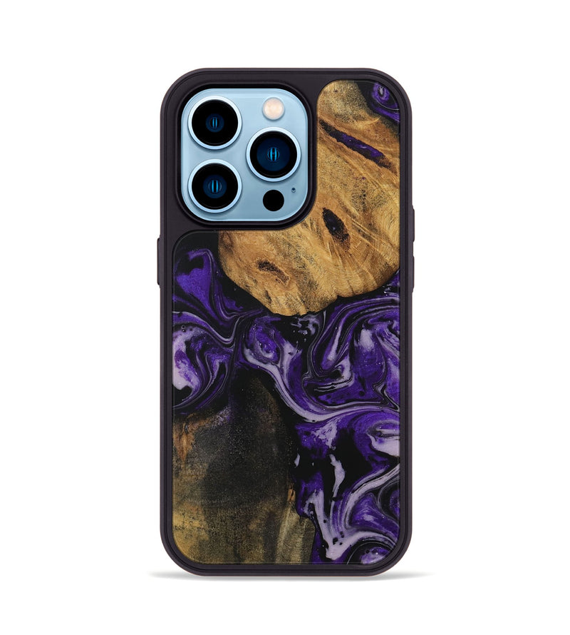 iPhone 14 Pro Wood Phone Case - Liesa (Purple, 729061)