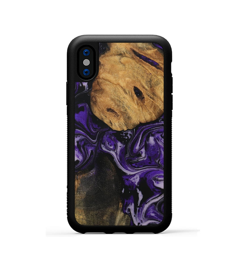 iPhone Xs Wood Phone Case - Liesa (Purple, 729061)