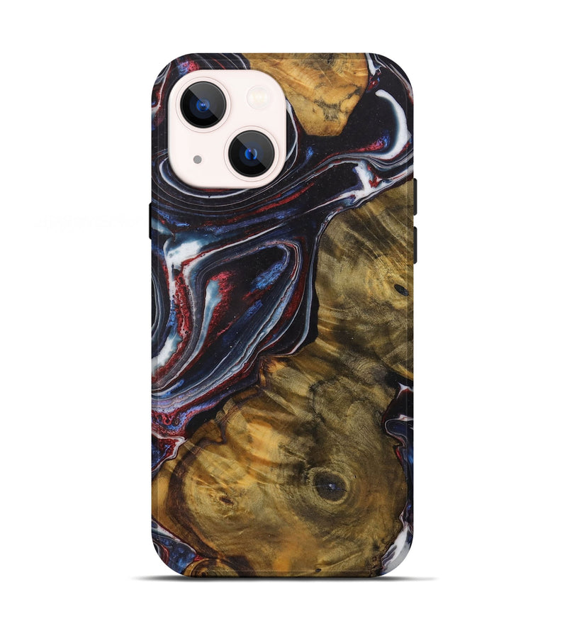 iPhone 13 Wood Live Edge Phone Case - Tatum (Blue, 729130)