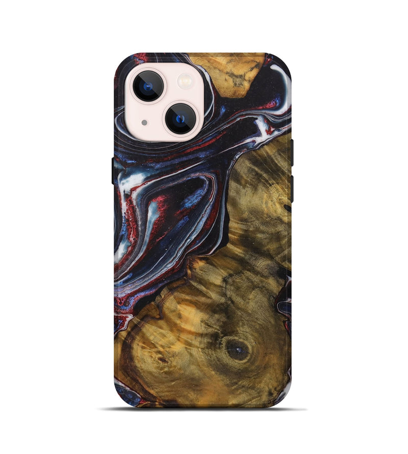 iPhone 13 mini Wood Live Edge Phone Case - Tatum (Blue, 729130)