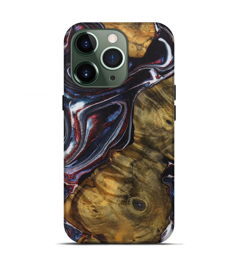 iPhone 13 Pro Wood Live Edge Phone Case - Tatum (Blue, 729130)