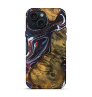 iPhone 15 Wood Live Edge Phone Case - Tatum (Blue, 729130)