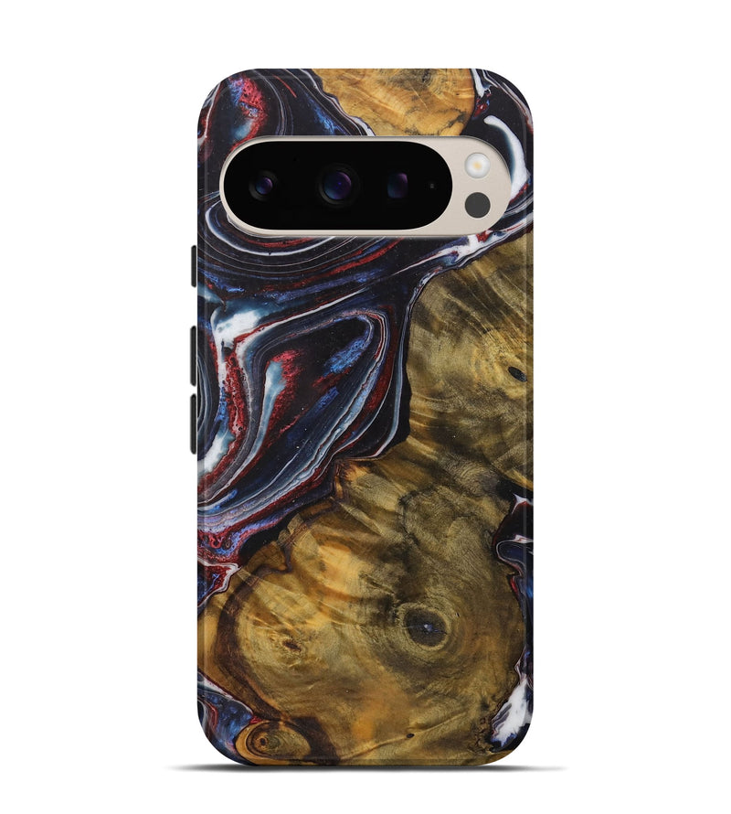 Pixel 9 Wood Live Edge Phone Case - Tatum (Blue, 729130)