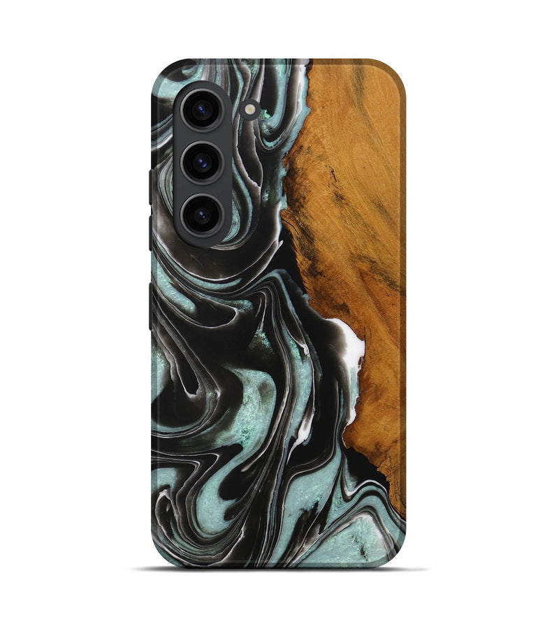 Galaxy S23 Wood Live Edge Phone Case - Ashu (Green, 729154)