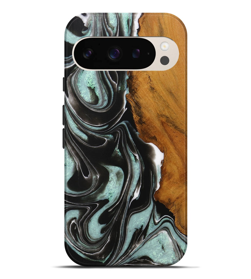 Pixel 9 Pro XL Wood Live Edge Phone Case - Ashu (Green, 729154)