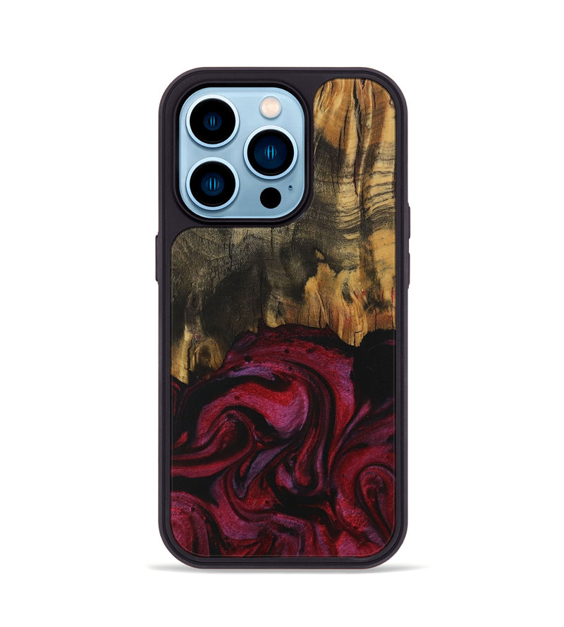 iPhone 14 Pro Wood Phone Case - Germana (Red, 729175)