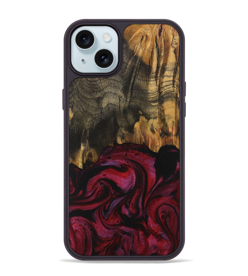 iPhone 15 Plus Wood Phone Case - Germana (Red, 729175)