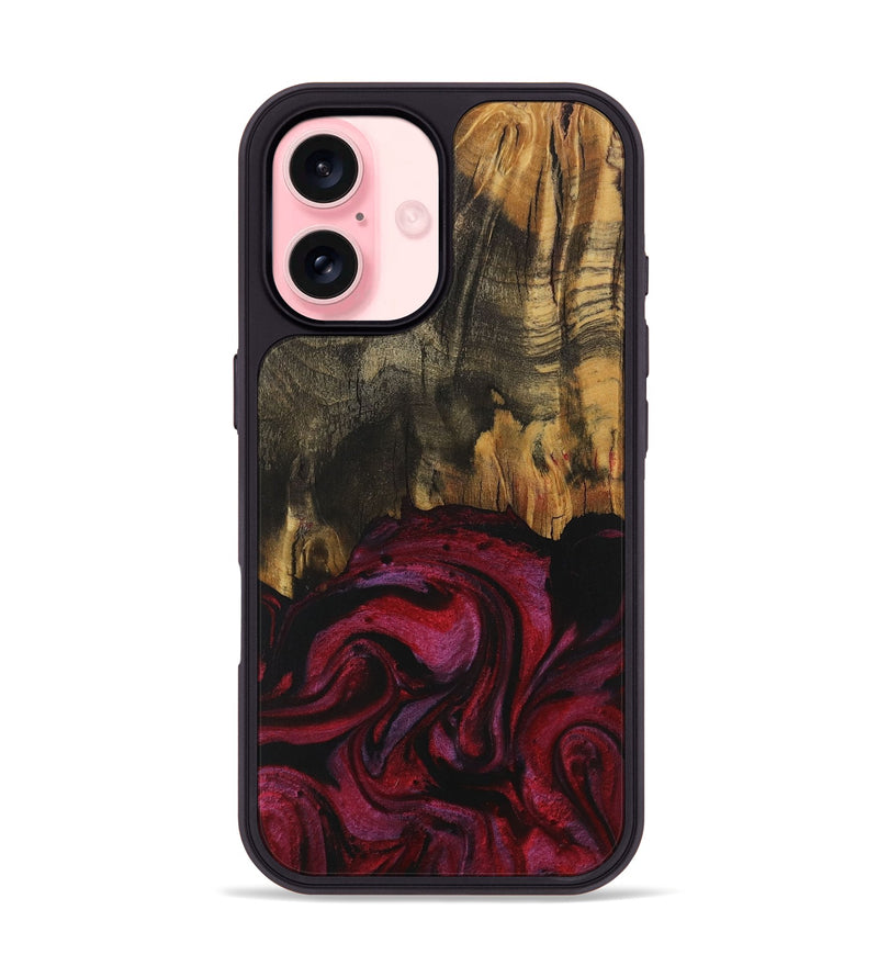 iPhone 16 Wood Phone Case - Germana (Red, 729175)