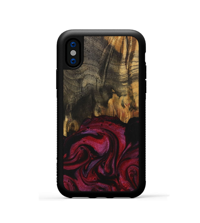 iPhone Xs Wood Phone Case - Germana (Red, 729175)