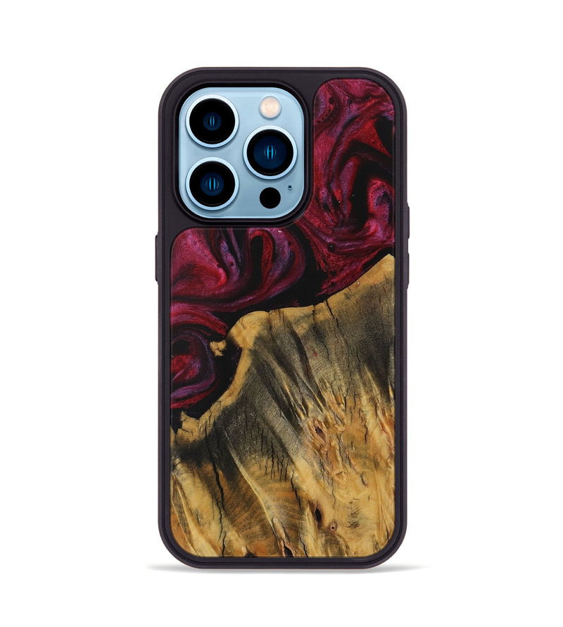 iPhone 14 Pro Wood Phone Case - Jerusha (Red, 729179)