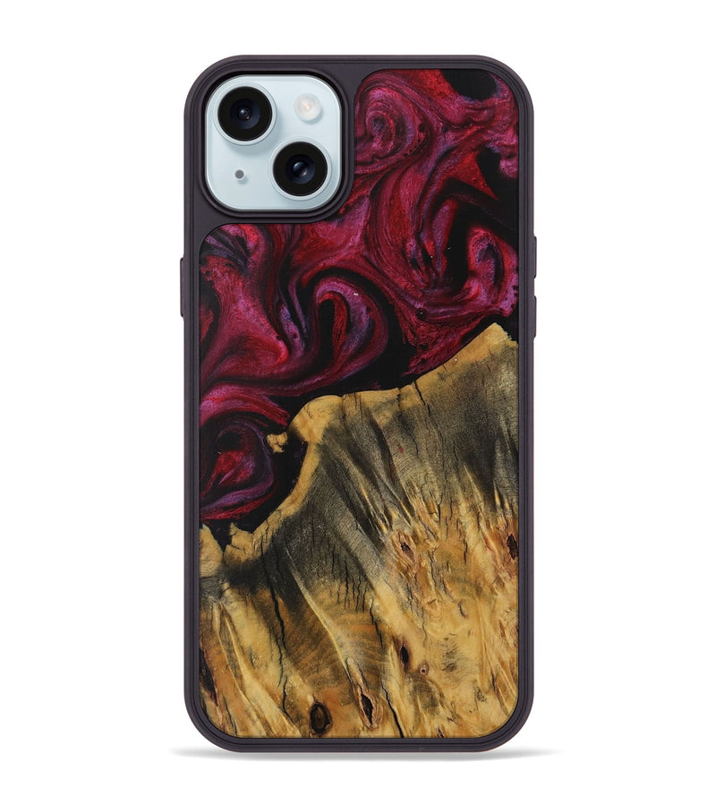 iPhone 15 Plus Wood Phone Case - Jerusha (Red, 729179)