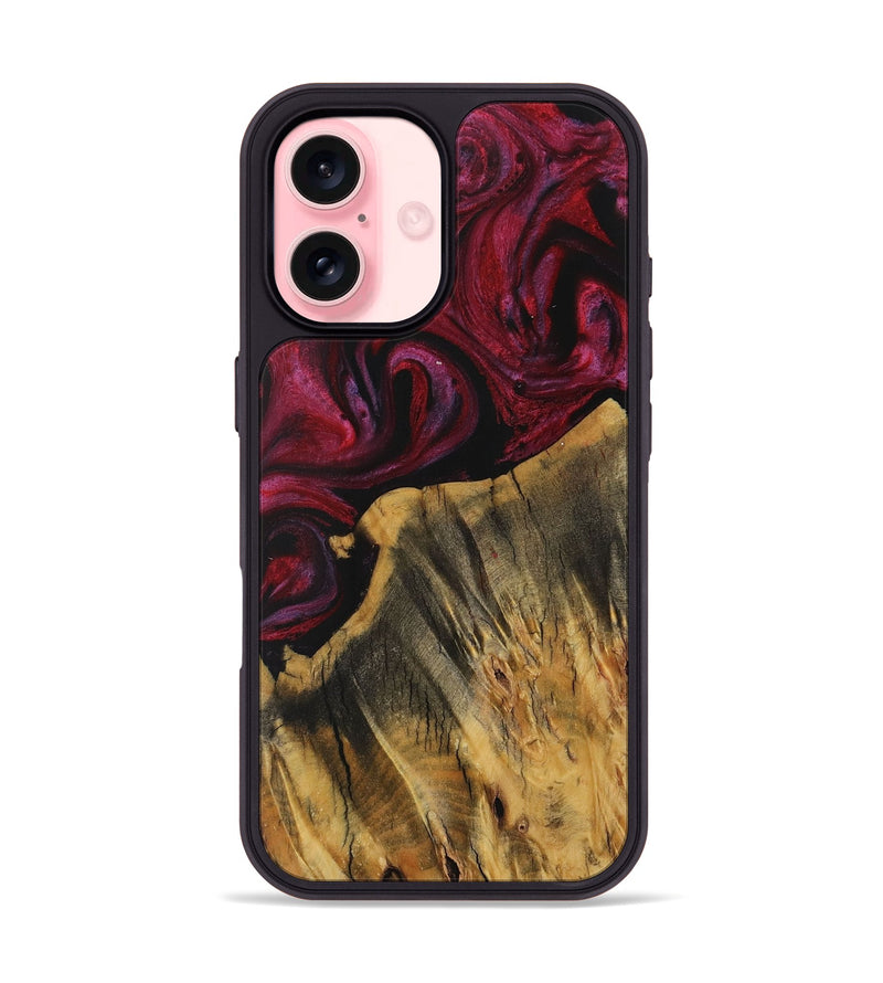 iPhone 16 Wood Phone Case - Jerusha (Red, 729179)