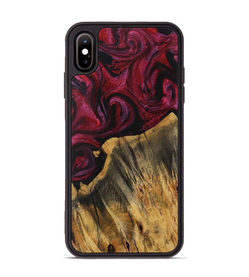 iPhone Xs Max Wood Phone Case - Jerusha (Red, 729179)