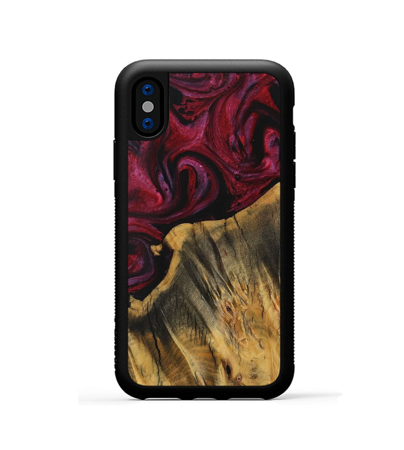 iPhone Xs Wood Phone Case - Jerusha (Red, 729179)