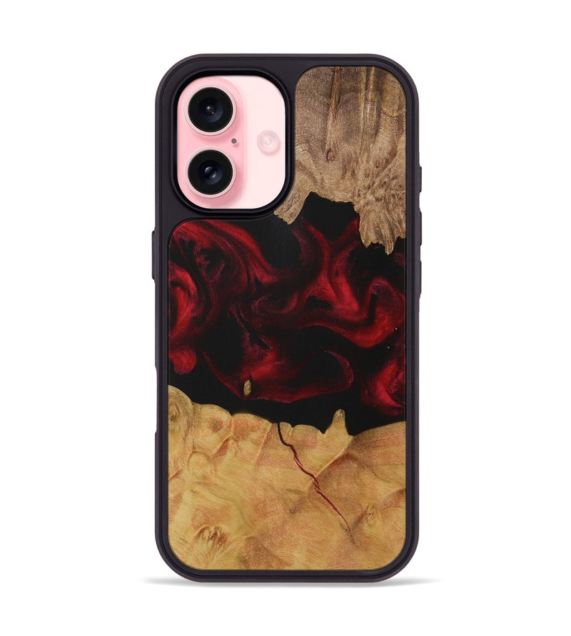 iPhone 16 Wood Phone Case - Dillard (Red, 729189)