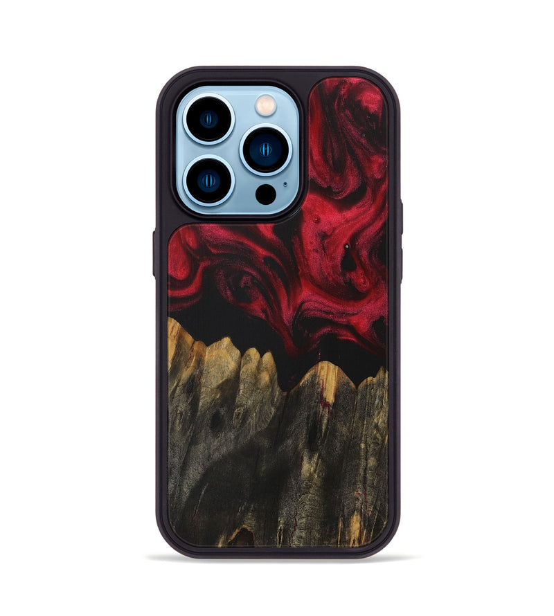 iPhone 14 Pro Wood Phone Case - Rosetta (Red, 729195)