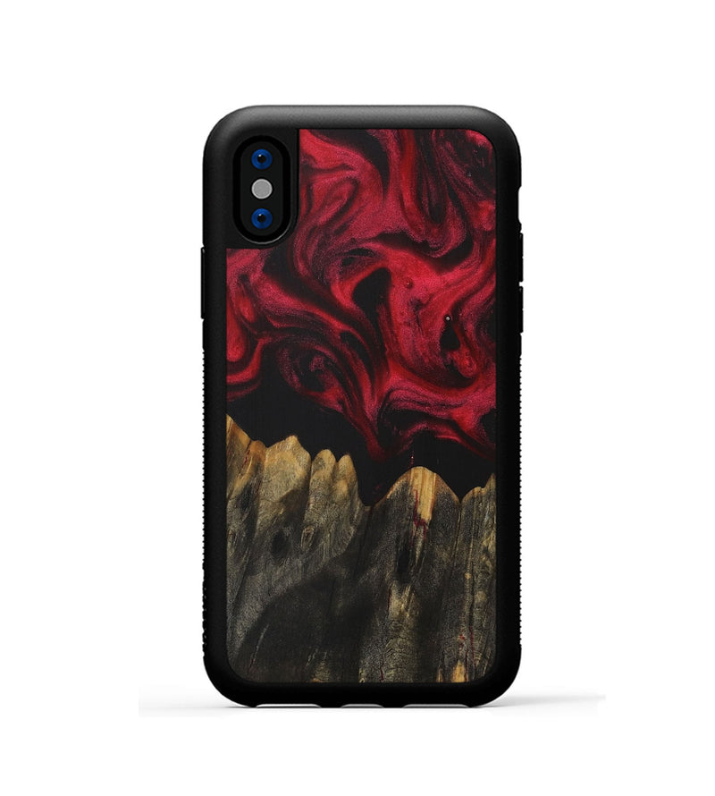 iPhone Xs Wood Phone Case - Rosetta (Red, 729195)