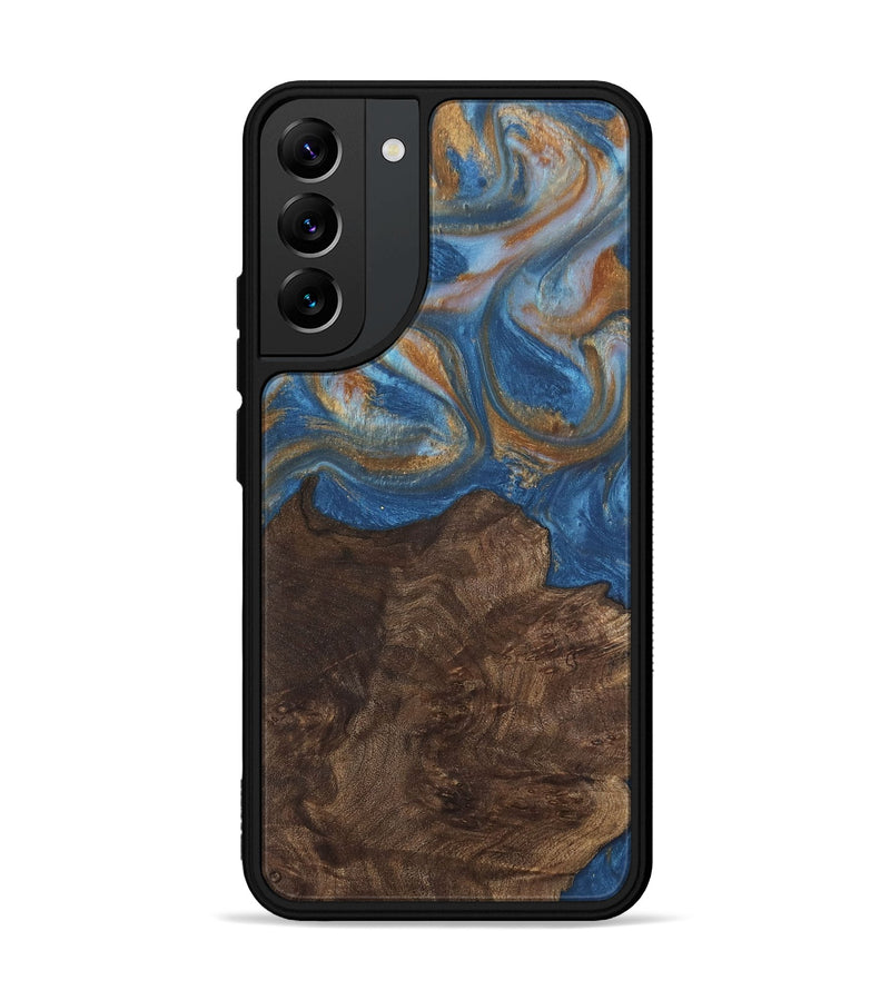 Galaxy S22 Plus Wood Phone Case - Kathye (Teal & Gold, 729227)