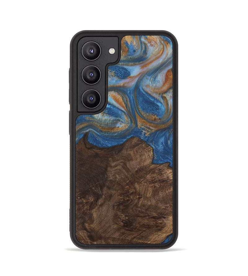 Galaxy S23 Wood Phone Case - Kathye (Teal & Gold, 729227)