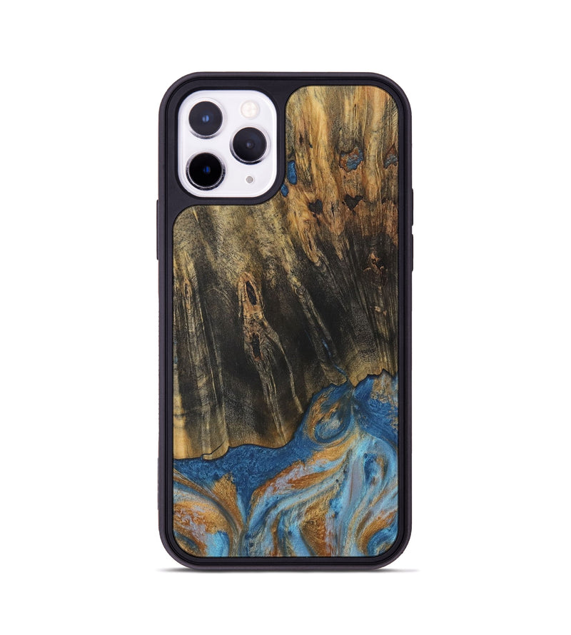 iPhone 11 Pro Wood Phone Case - Herma (Teal & Gold, 729234)