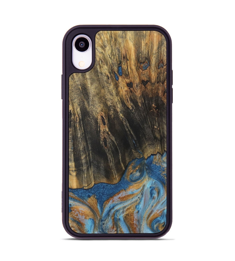 iPhone Xr Wood Phone Case - Herma (Teal & Gold, 729234)