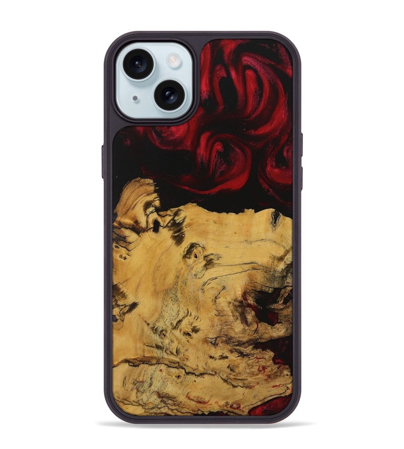 iPhone 15 Plus Wood Phone Case - Sariah (Red, 729259)