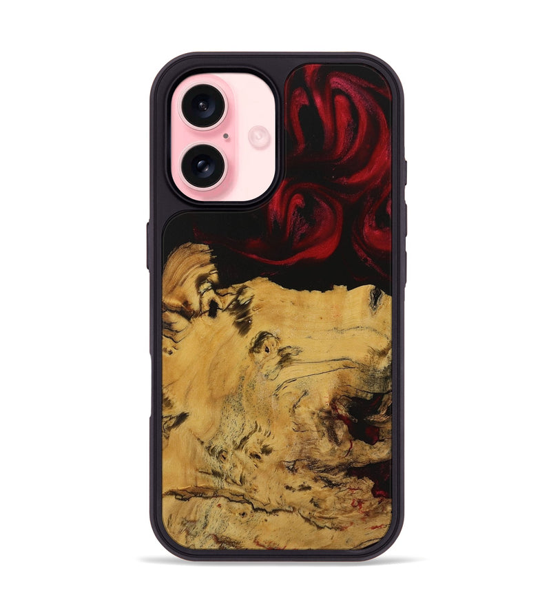 iPhone 16 Wood Phone Case - Sariah (Red, 729259)