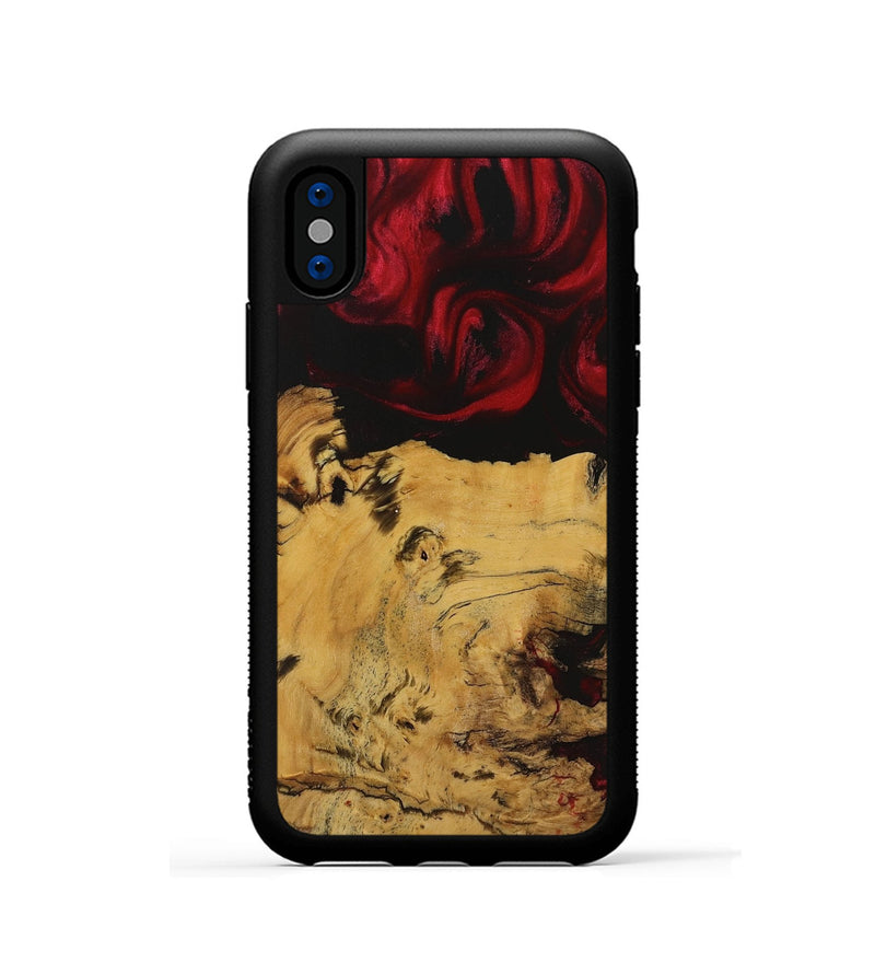 iPhone Xs Wood Phone Case - Sariah (Red, 729259)