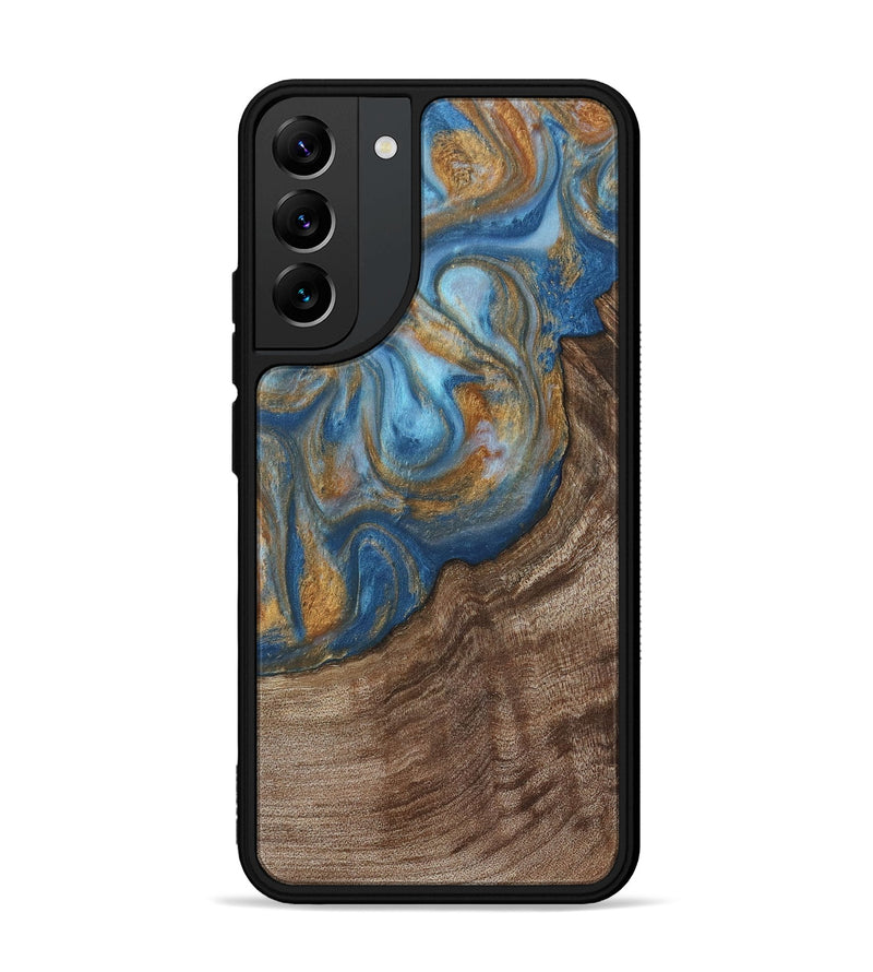 Galaxy S22 Plus Wood Phone Case - Mont (Teal & Gold, 729272)