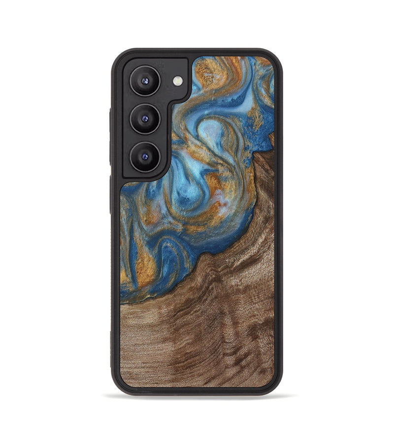 Galaxy S23 Wood Phone Case - Mont (Teal & Gold, 729272)