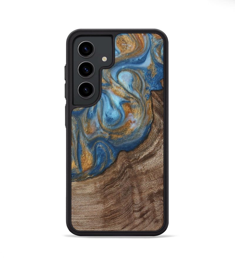 Galaxy S24 Wood Phone Case - Mont (Teal & Gold, 729272)