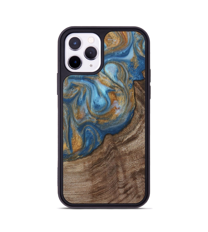 iPhone 11 Pro Wood Phone Case - Mont (Teal & Gold, 729272)