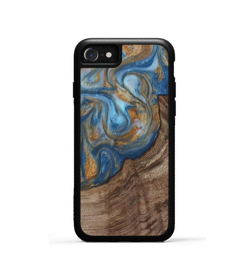 iPhone SE Wood Phone Case - Mont (Teal & Gold, 729272)