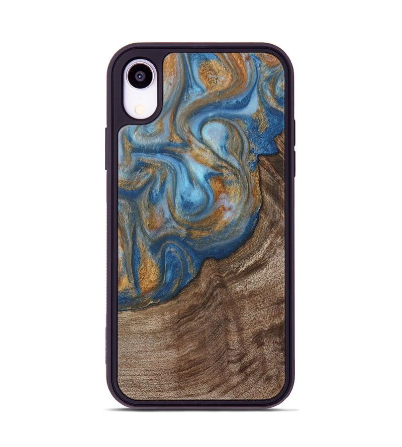 iPhone Xr Wood Phone Case - Mont (Teal & Gold, 729272)