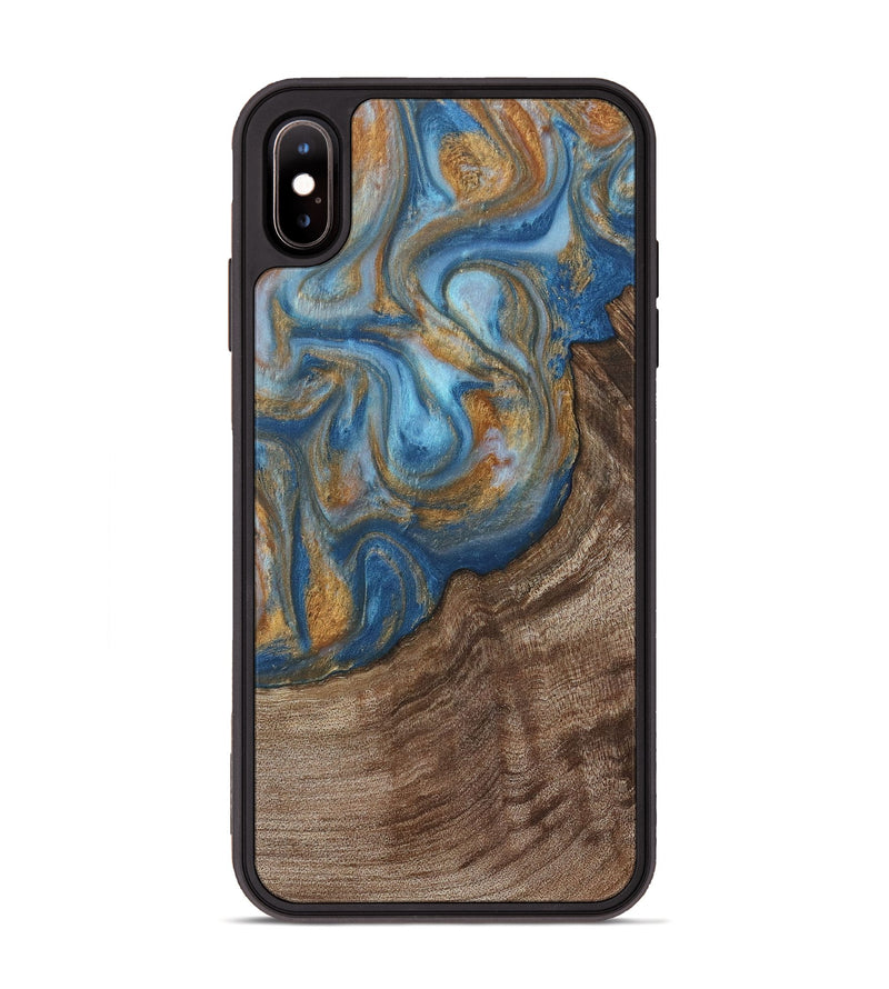 iPhone Xs Max Wood Phone Case - Mont (Teal & Gold, 729272)