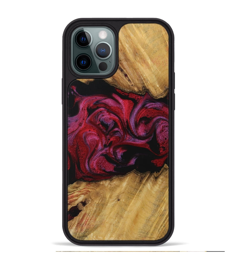 iPhone 12 Pro Max Wood Phone Case - Rieni (Red, 729281)