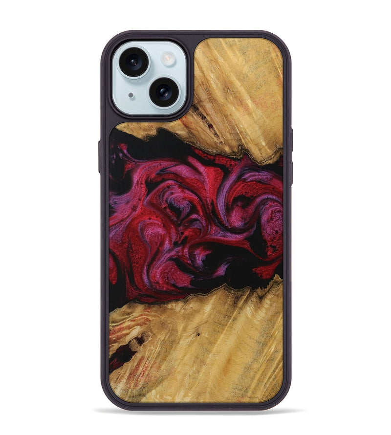 iPhone 15 Plus Wood Phone Case - Rieni (Red, 729281)