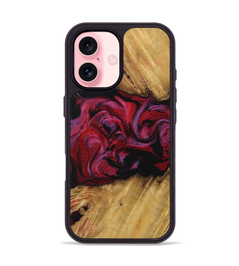 iPhone 16 Wood Phone Case - Rieni (Red, 729281)