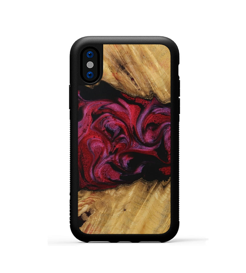 iPhone Xs Wood Phone Case - Rieni (Red, 729281)