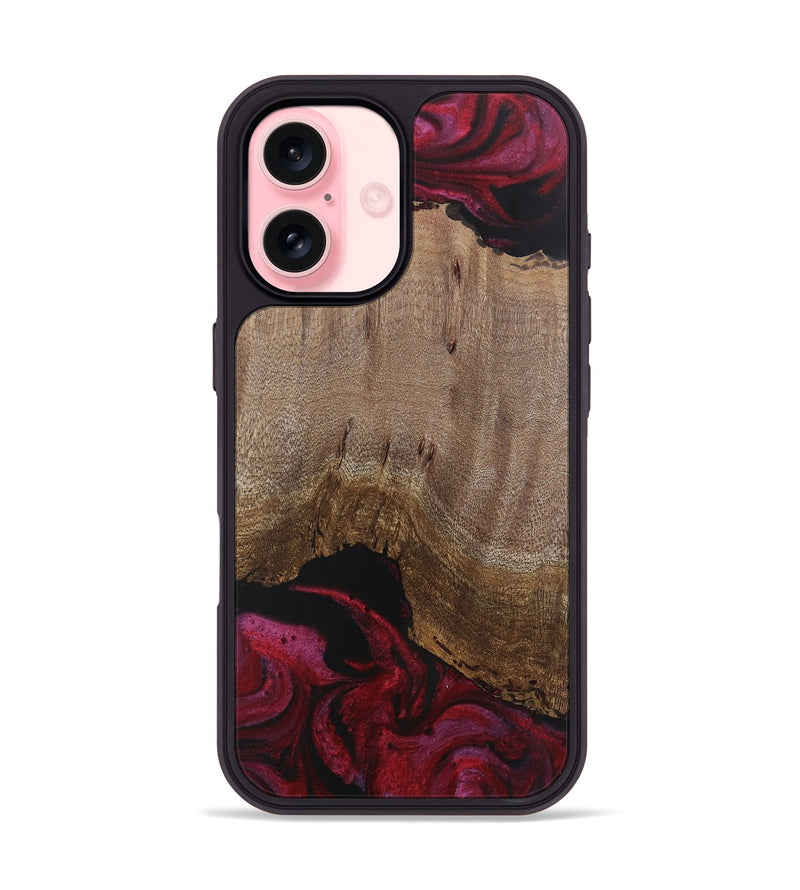 iPhone 16 Wood Phone Case - Therman (Red, 729296)