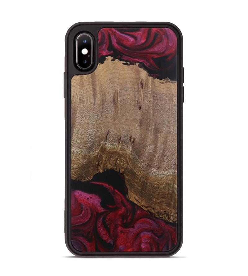 iPhone Xs Max Wood Phone Case - Therman (Red, 729296)