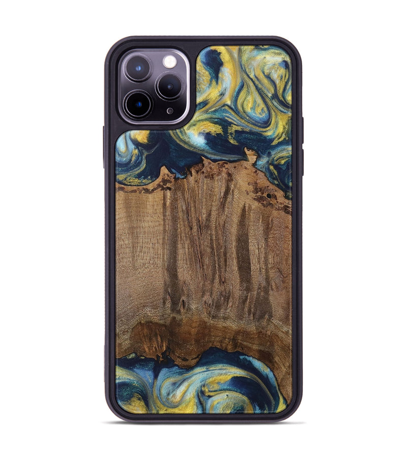 iPhone 11 Pro Max Wood Phone Case - Takis (Teal & Gold, 729297)