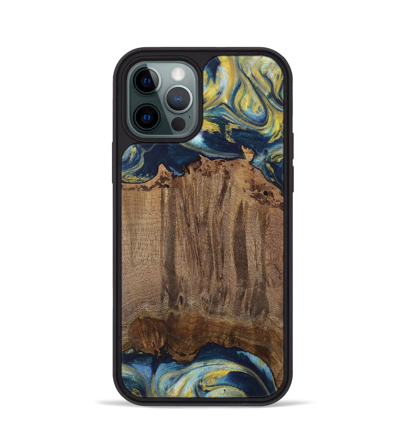 iPhone 12 Pro Wood Phone Case - Takis (Teal & Gold, 729297)